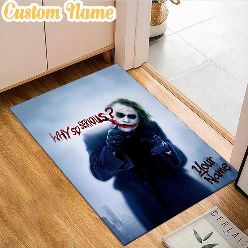 Custom Name Jo-ker's Dark Saga Rug, Office Rug, Chair Rug, Carpet for Living Rooms, Doormat Game Rug Home Decor Christmas Gifts
