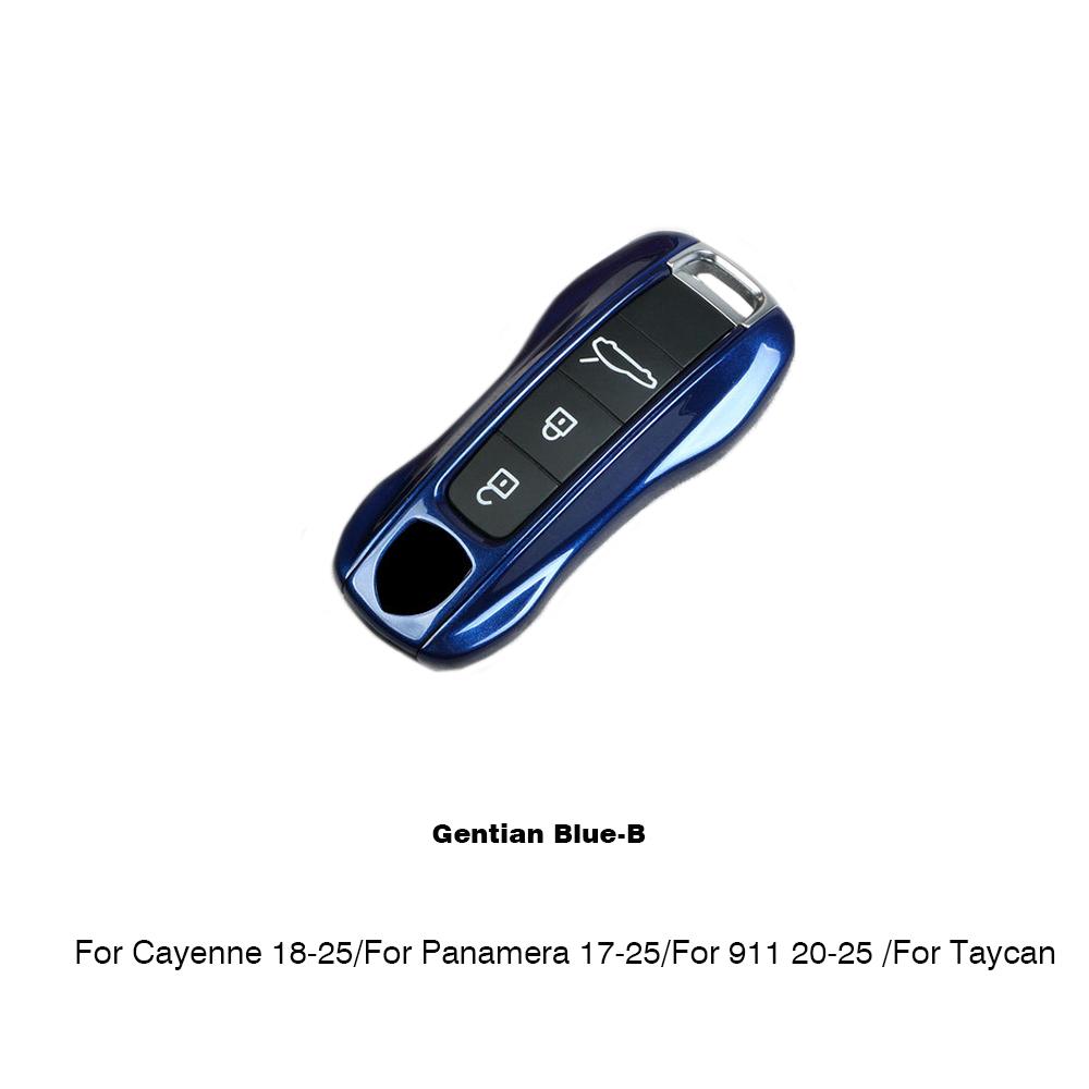 UZAI1 For Porsche Panamera Cayenne Macan 718 Cayman Boxster 911 Taycan Car 92 Personalized Key Case Protective Shell Remote Fob Cover