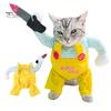 Костюм для Хэллоуина с изображением кошки, забавный наряд с регулируемыми ремнями, плюшевая одежда с креплением для ножа, костюм для косплея для домашних животных