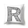 Polyester Pillow Case Pencil Drawing Geometric Decorative Print 26 English Letters Pillow Cushion Cover Simple