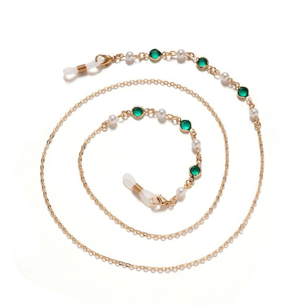 1PC Alloy Eyeglasses Chain Rhinestone Eyewear Holder New Glasses Strap Office Use