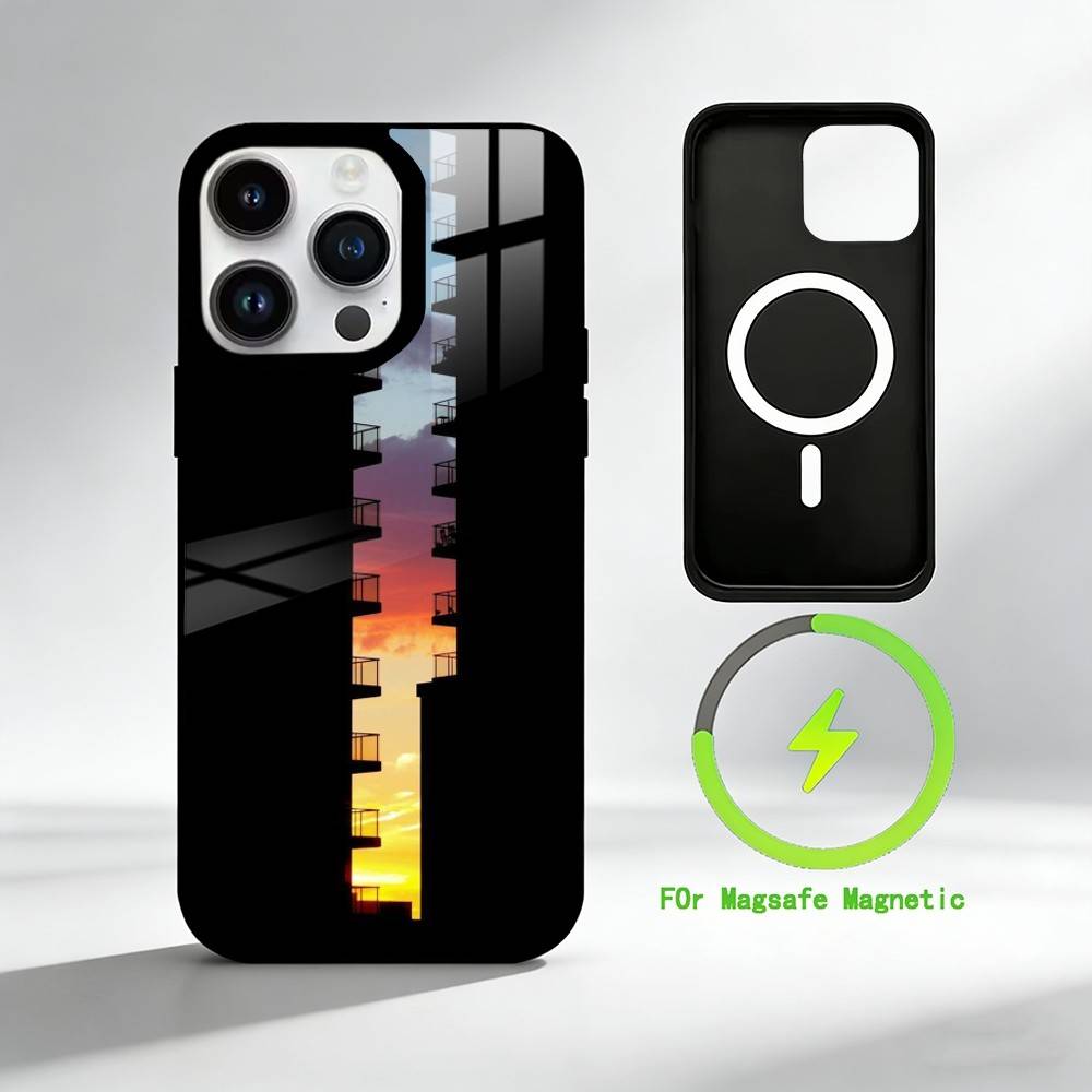 A-Art architecture Phone Case For iPhone 17 16 15 14 13 12 Pro Max Plus for Mirror Wireless Magnetic Cover