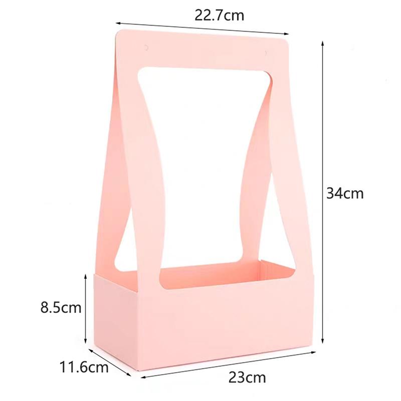 Двусторонняя водонепроницаемая крафт-бумага Портативная цветочная корзина с ручкой для букета в подарок