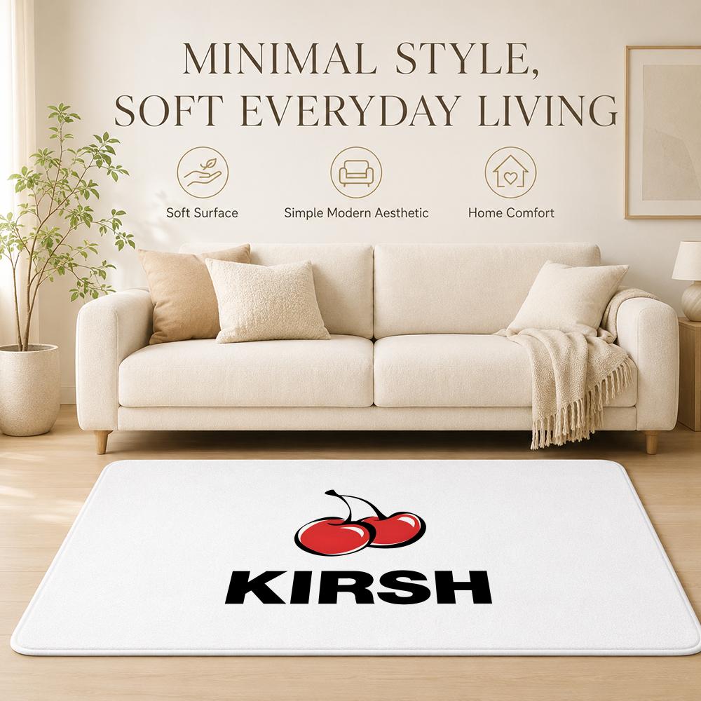 Trendy K-kirsh Brand Floor Mat Cozy Minimalist Flannel Area Rug Anti-Slip Washable Bedroom Living Room Decor