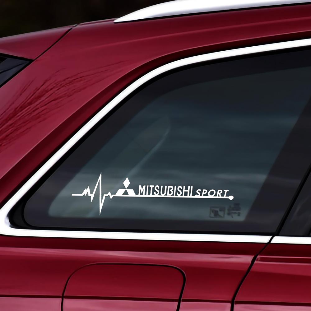 2 шт. Наклейки на боковые окна автомобиля Спортивный гоночный стиль Внешние аксессуары Виниловая пленка Наклейки для Mitsubishi ASX Lancer Pajero