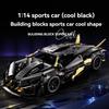 Нетоксичный Технический Черный Гоночный Автомобиль Модель Строительный Блок Креативный DIY Суперкар Кирпич Головоломка Игрушки Подарок на День Рождения Хэллоуин Рождество