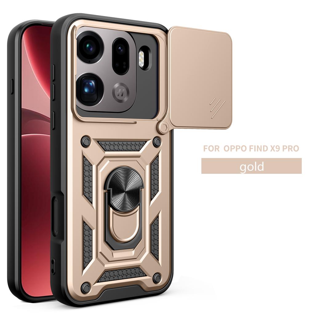 Чехол для OPPO Find x9 Чехол Oppo find X9 Pro oppo find x9p Магнитное кольцо-держатель Бронированный чехол для телефона Защитная задняя крышка со шторкой для камеры