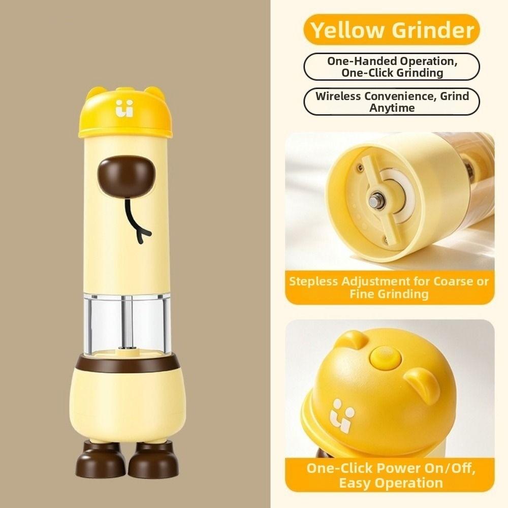 Cute Electric Salt Grinder Large Capacity Salt And Pepper Grinder Portable Spice Mill  Household