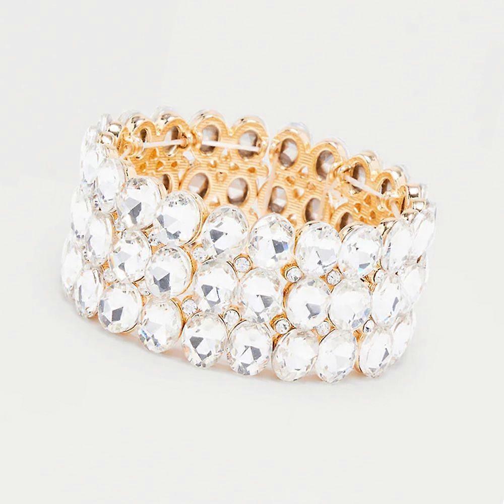 New round bracelet trendy fashion rhinestone bracelet adjustable hand jewelry women's Bracele silver