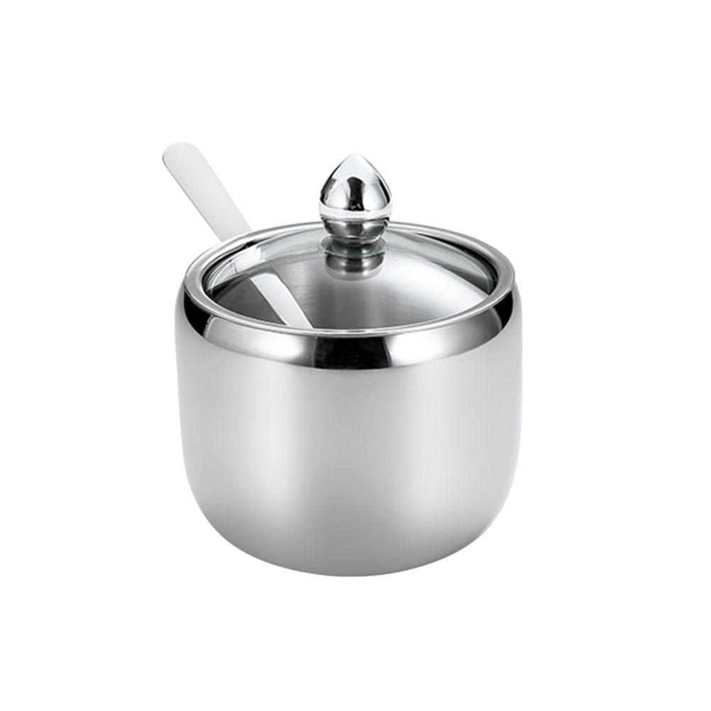 Stainless Steel Seasoning Jars Food Grade Kitchen Salt Pepper Spice Storage Pots for Home Cafe Party Seasoning Jar