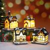 Resin Lighted Christmas House Ornament – Micro Retro Landscape Decoration