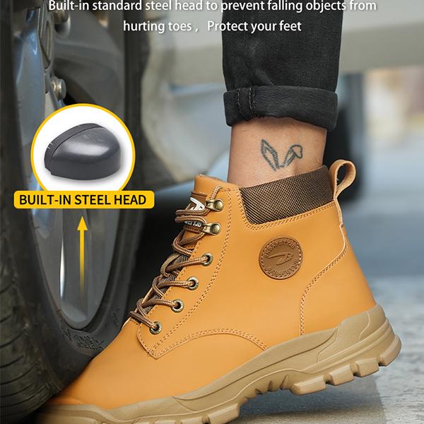Labor Insurance Shoes Men's Waterproof Oil Abrasion-resistant Non-slip Work Shoes Steel-toed Shoes Safety Shoes Work Boots
