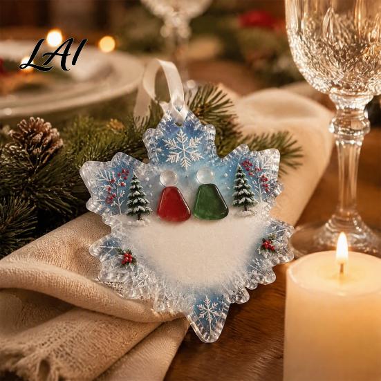 Holiday Window Ornaments Snowflake-Shaped Sea Glass Friendship Keepsake Christmas Ornament Acrylic Coastal Inspired Seasonal Home Accents