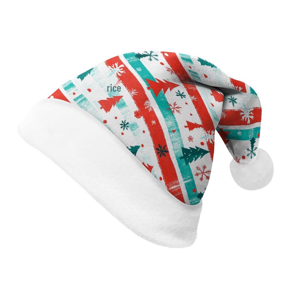 Новая двусторонняя плюшевая бархатная рождественская шапка 2024 года для взрослых и детей - Индивидуальный дизайн