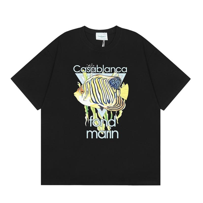 Casablanca Print Loose Fit Short Sleeve T-Shirt Teens Streetwear