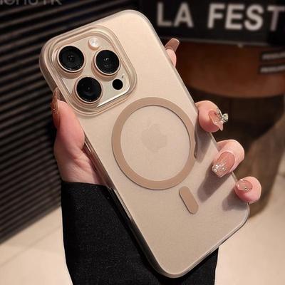Матовый магнитный чехол для беспроводной зарядки для iPhone 16 15 14 13 12 11 Pro Max Plus для Magsafe противоударный твердый ПК прозрачная крышка