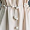 Pearl Women'S Belt Thin Chain Belt For Ladies Dress Skinny Waistband Decorative