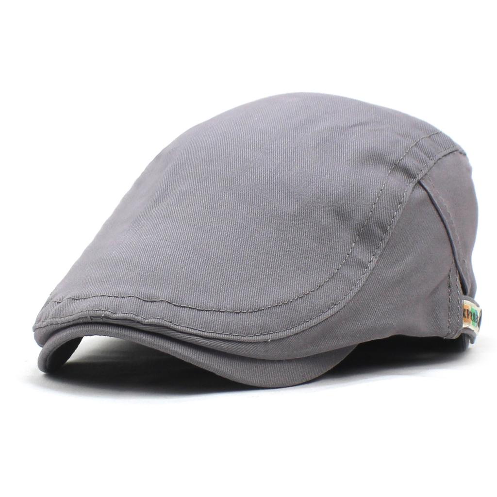 Summer new fashion beret solid color cotton cap men's and women's summer visor letter forward hat