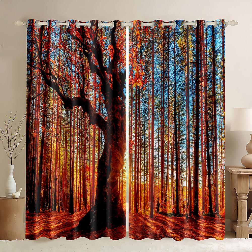 3D занавеска с принтом леса на заказ, зеленая лужайка, природа, сцена, оконные шторы для спальни, гостиной, тонкая занавеска, украшение