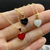 Fashion Gold Color Peach Heart Pendant Necklace for Women Girls Red Love Heart Necklace Collar Best Friend Jewelry Gift