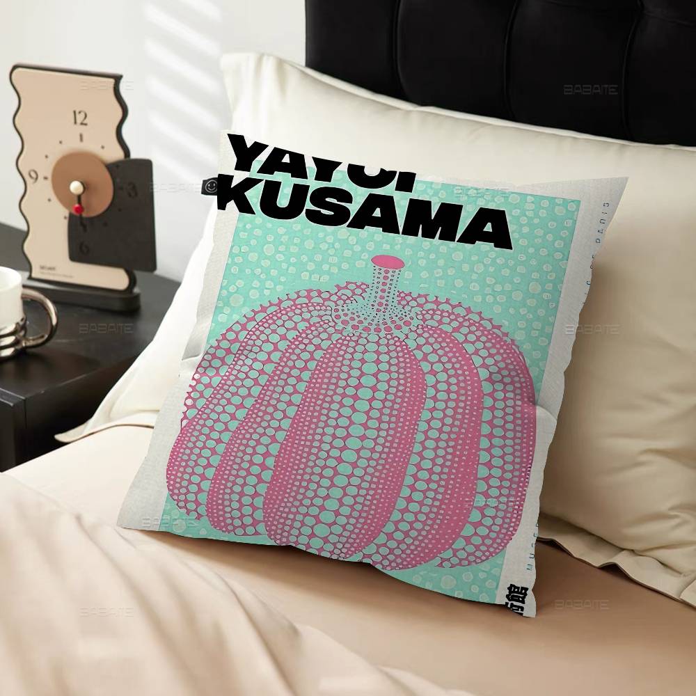 Yayoi Kusama Art Exhibition Pumpkin Flower Pillow Cushion Cover Pillowcase Living Room Sofa Home Decor