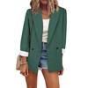 Women's Solid Color Casual Long Sleeve Cardigan Pocket Casual Jacket Suit Jacket