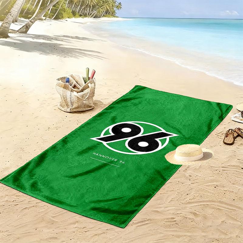 Пляжное полотенце Hannover 96, Большое, Мягкое, Быстросохнущее, для Пляжа, Кемпинга, Плавания