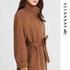 ELLASSAY Women's Lamb Wool Stand-Up Collar Woolen Coat