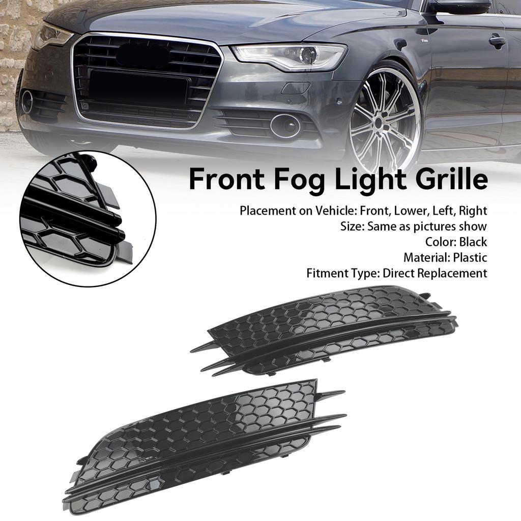 2PCS Front Fog Light Cover Bezel Grille Grill Fit A6 4G C7 2012-2015