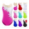 Girl Sleeveless Mesh Patchwork Glitter Jazz Ballet Dance Skating Leotards Gymnastics Biketard Kids Dancing Performance Bodysuit