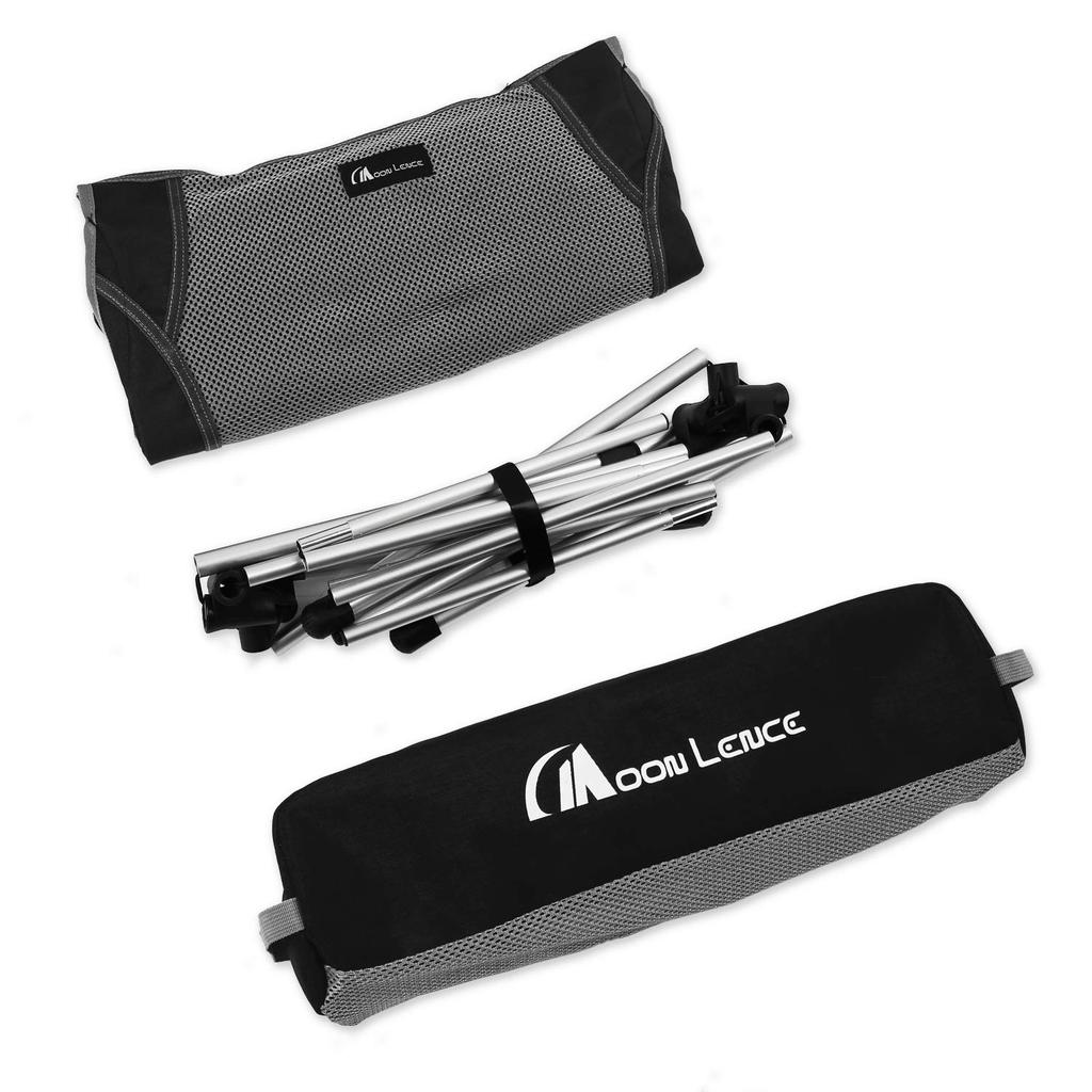 MOON LENCE Outdoor Camping Chair with Backrest, Compact, Ultra-Lightweight, Foldable, with Storage Bag, Easy to Carry, 180kg Weight Capacity (Black)