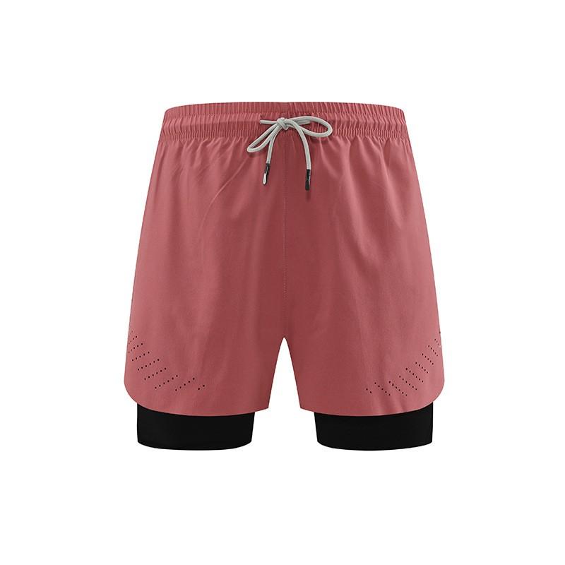 Men Women Running Shorts With Inner Brief Quick Dry Breathable 3/4 Length Sports Fitness Pants Marathon Gym Tennis