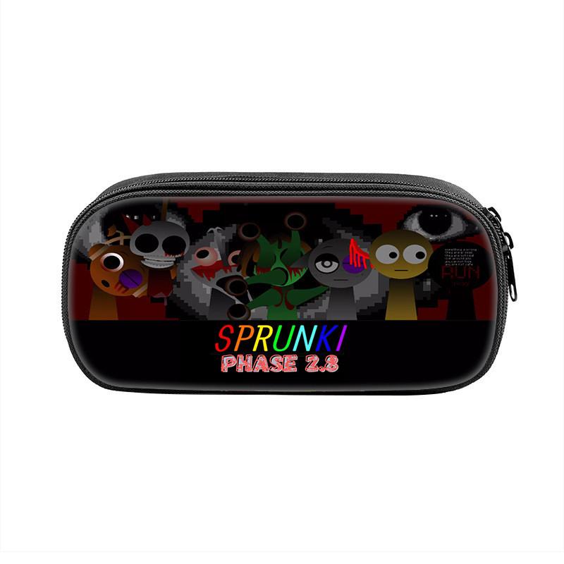 Sprunki Game Character Print Student Single Layer Stationery Storage Bag For Students And Office Supplies