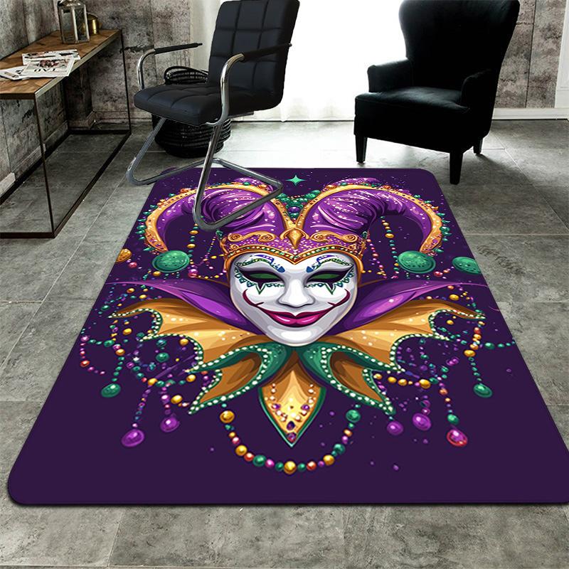 Purple clown mask Rug Floor Mat for Living Room or Bedroom Soft and Comfortable Carpet a Gift for Birthday and Holiday.MFF0918301