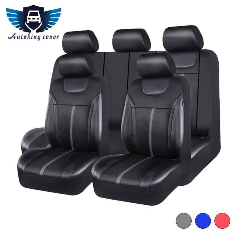 Universal PU Leather Car Seat Covers With Breathable Airmesh Car Seat Covers Fit Most Car Suv Truck Van Car Accessories Interior
