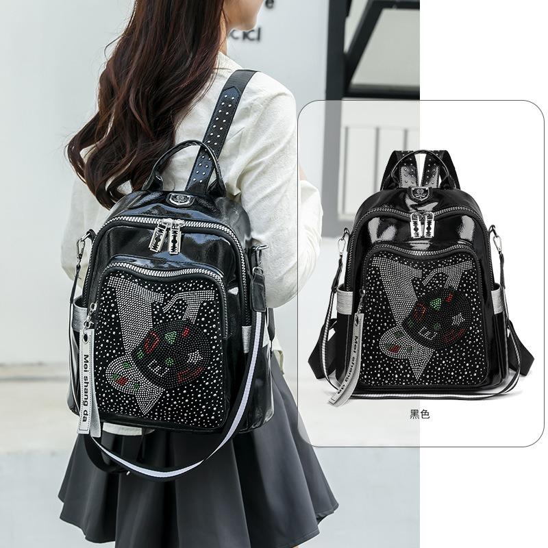 Women's Shoulder New Hot Diamond Backpack Fashionable Large Capacity Women's Universal Travel Backpack