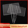 Barbecue Net Thickened Stainless Steel Grill & Vegetable Clip, Disposable Household Mesh Rack Grate