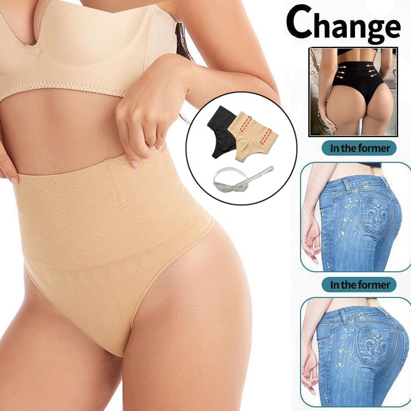 Women High Waist Slimming Body Shaper Panties Seamless Underwear Ladies Tummy Control Thong Panties Shapewear