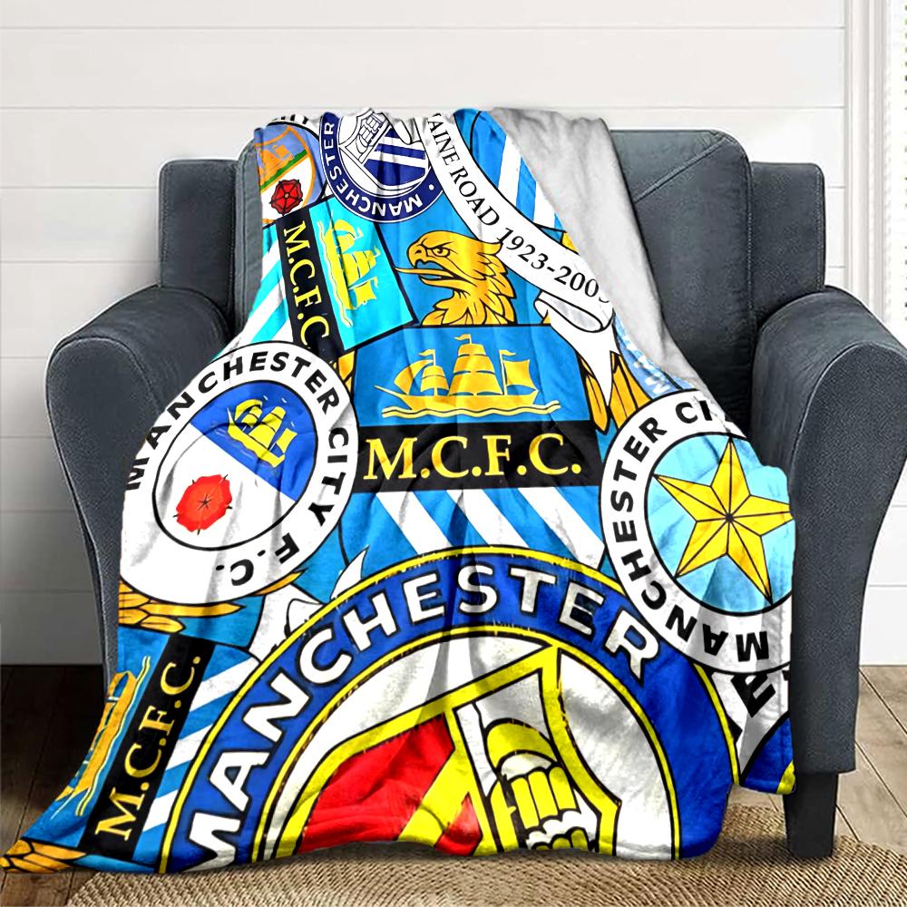 Manchester City Crests Blankets Flannel Printed Breathable Warm Throw Blanket for Home Office Bedspreads 0708a21