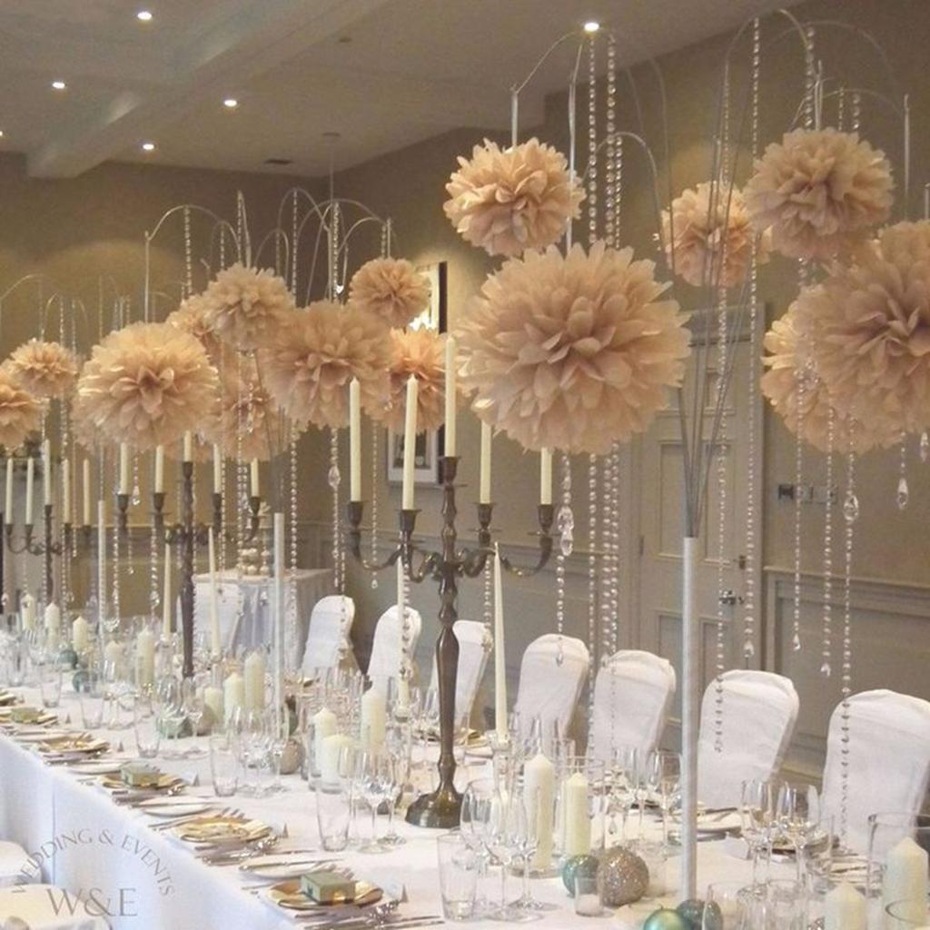 8pcs Wedding Decorative Paper Pompoms Pom Poms Flower Balls Party Home Decor Tissue Birthday Christmas DIY Decoration