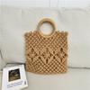 New Braid Solid Color Hollow Out Large Capacity Knit Top-Handle Bags Hot Sale Fashion Versatile Handbag for Beach & Daily Use