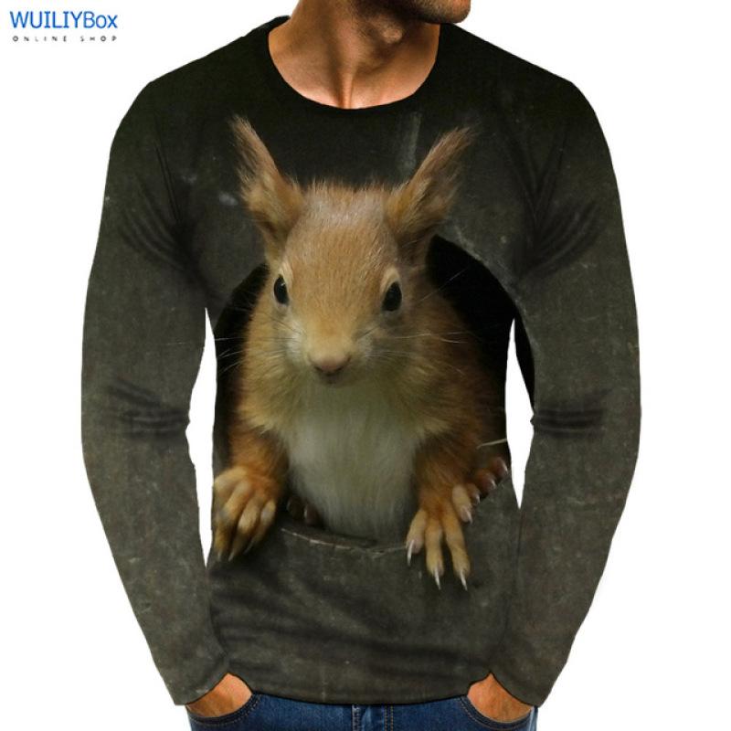 Мужская футболка с драконом, повседневная футболка с 3D принтом и длинным рукавом, волшебное животное, графический топ, футболки с уличным узором, мужские/женские футболки в стиле хип-хоп