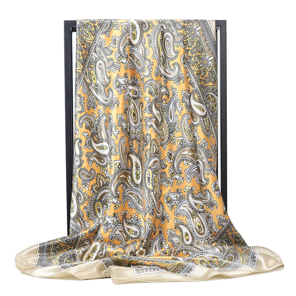 High-quality Luxurious Silk Scarves Headband Scarfs Neck Scarf For Women Chain Silk Scarf Women's Decorative Shawl