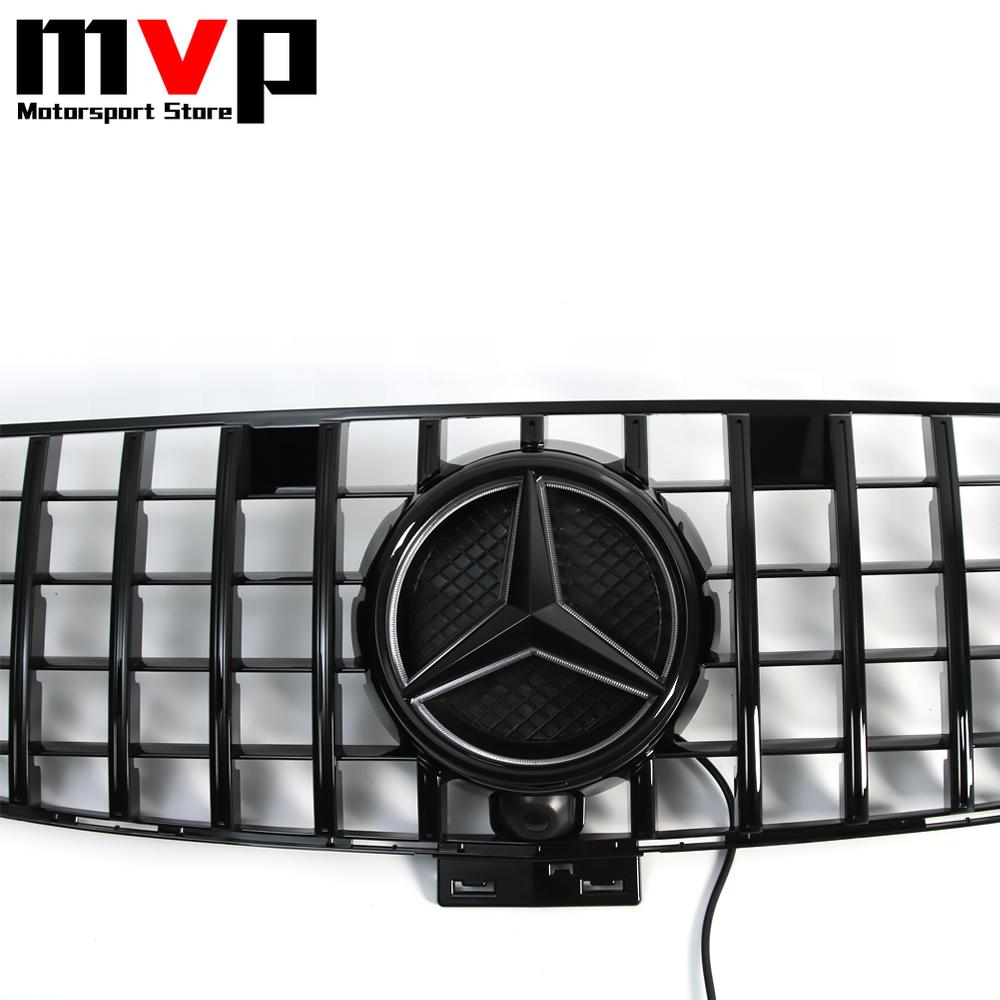 FCM5   GTR Style Racing Grille With Illuminated OE Style LED Emblem Logo Badge For Mercedes Benz GLE-Class C292 2016-2019 GLE450 GLE43