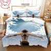 3D Hot Sale One Piece Quilt Cover Set Luffy Sauron Anime Bedding Set Quilt Cover with 2 Pillocase Bedroom Decor Teens Best Gifts