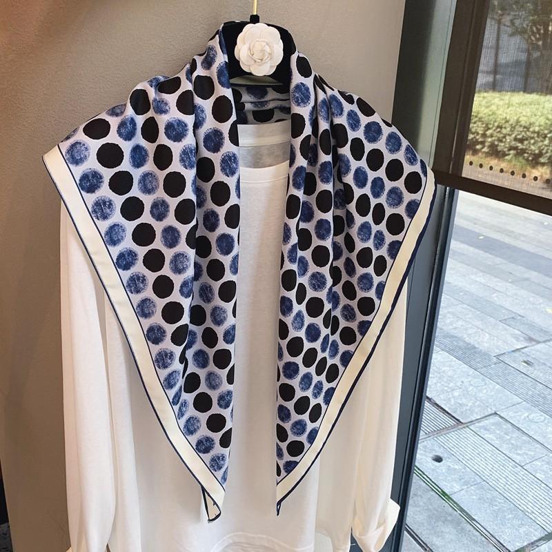 Polka Dot Retro Vintage Scarf Wrap Shawl Neck Tie Waist Sash Multi-Use Lightweight Silk-Look Accessory Women