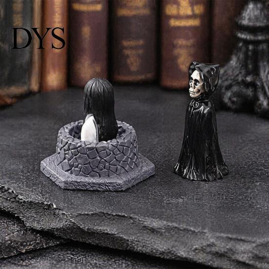 Halloween Aquarium Ornaments Miniature Resin Ornaments, Micro Landscape Desktop Decor, Horror Ghost Tombstone Figures Scene Accessories for Fish Tank
