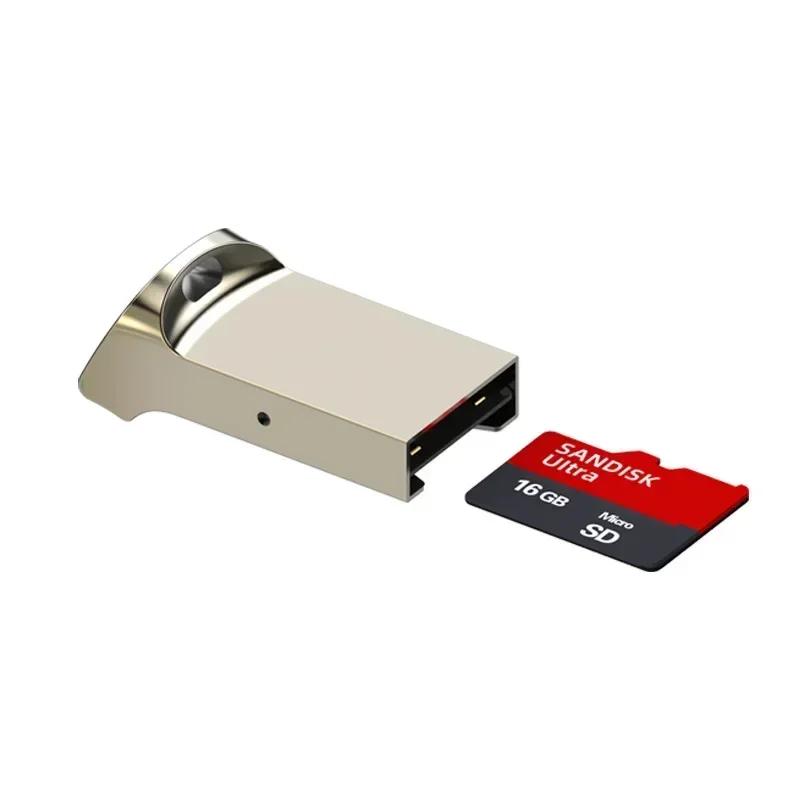1 шт. Алюминиевый Мини-адаптер-кардридер USB 3.0 для карт памяти TF Micro SD для ПК, компьютера, ноутбука, SD