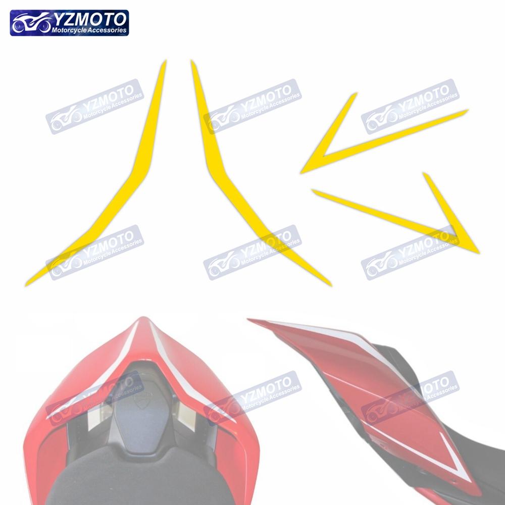 Для мотоцикла Panigale V4 V4R V2 Наклейка на гоночное заднее оперение Красная линия Наклейка на заднее сиденье Водонепроницаемые светоотражающие наклейки
