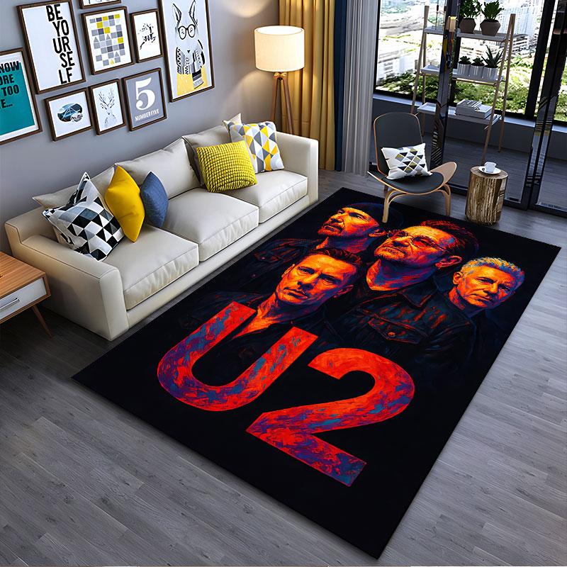 Band Portrait with U2 Logo suitable as a non-slip mat for the living room or bedroom sofa